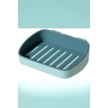 Kitchen Dream Yapışkanlı Su Giderli Banyo Mutfak Sabunluk Seti Süngerlik Set Katı Sabunluk