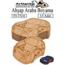 Artlantis Ahşap Boyama Araçlar 10 Adet 10X15CM Taşıtlar Boyama Figürü Etkinlik Çoçuk Gelişim Motor Beceri Kreş Anasınıfı