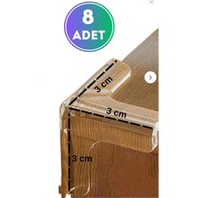 Kitchen Dream 8 Adet Silikon Şeffaf Masa Kenarı Koruma Aparatı Köşe Koruyucu