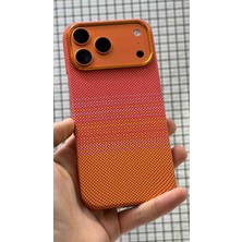 Evlium iPhone 17 Prokarbon Kılıf Magsafe Ince Slim Mikasert Desenli Kılıf Dokulu Karbonfibermavi
