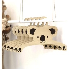 My Kids Room Bebek Elbise Askısı Ahşap Kıyafet Askısı Koala Bebek Kıyafet Askısı 6'lı Set