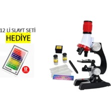 Lizer 1200X Işıklı Mikroskop Seti 12 Örnek Slayt Hediyeli Kolay Kullanım ve Net Görüntüleme