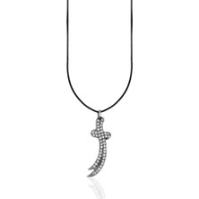 Oya Silver Zirkon Taşlı Gümüş Zülfikar Kolye Ucu 3.3X1CM [OYOT340]