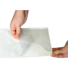 Aso Plastik Yapışanlı Dosya Cebi Dalga Kesim - Ön Veya Arka Kapak Için (14X20 Cm) 100 adet
