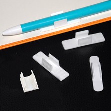 Aso Kalem Tutucu (Pen Clip) Arkası Yapışkanlı 500 Adet 7-8 mm Kurşun Kalem veya Tükenmez için Kısa Tip Siyah