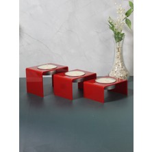 Lusora Design Dekoratif 3 Adet Büyük Boy Tealight'lık (Mum Dahil)