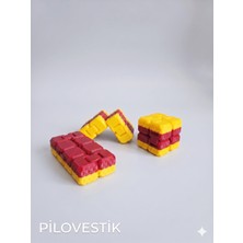 Pilovestik Katlaç Sonsuzluk Küpü 3D Stres Oyuncağı Fidget Toy - Kırmızı Sarı