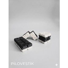 Pilovestik Katlaç Sonsuzluk Küpü 3D Stres Oyuncağı Fidget Toy - Siyah Beyaz