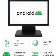 Grandstarr A116M 11.6'' Hd RK3288/2GB RAM/16GB Rom - Dokunmatik Android Pos Pc