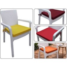 Ayzen Home 4 Adet Rattan Sandalye Minderi Bağcıklı 45X45 Kare