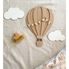 My Kids Room Boyanabilir Çocuk Bebek Odası Duvar Süsü Ahşap Uçan Balon Bebek Hediyelik Aksesuar