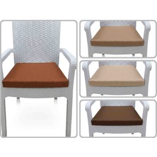 Ayzen Home 4 Adet Rattan Sandalye Minderi Bağcıklı 45X45 Kare