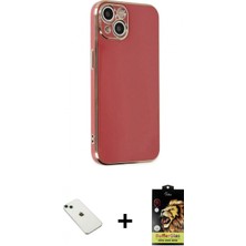 Marsilyan™- iPhone 14 Kılıf Yankı Serisi - Siyah Buffer Cam Ekran Koruyucu + Diamond Kamera Lens - Yl