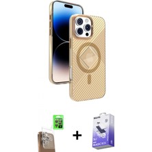 Marsilyan™- iPhone 16 Pro Max Kılıf Nova Modern Prime - Siyah Bilvis 5in1 5d Magic Hayalet Cam Ekran Koruyucu + Raze Metal Kamera Lens - Cltm