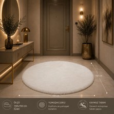 Wooly Life 150CM Oval Peluş Halı Tavşan Tüyü Premium