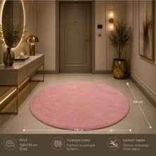 Wooly Life 150CM Oval Peluş Halı Tavşan Tüyü Premium