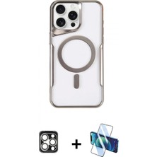 Marsilyan™- iPhone 16 Pro Max Kılıf Yadigar Klasik Özel Seri - Siyah 3D Antistatik Seramik Nano Ekran Koruyucu + Pvd Metal Kamera Lens - Gs