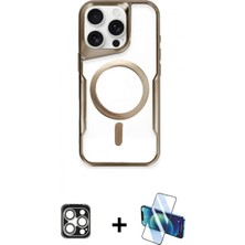 Marsilyan™- iPhone 16 Pro Max Kılıf Yadigar Klasik Özel Seri - Siyah 3D Antistatik Seramik Nano Ekran Koruyucu + Pvd Metal Kamera Lens - Gs
