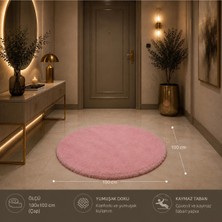 Wooly Life 100 cm Oval Peluş Halı Tavşan Tüyü Premium