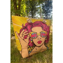 Ezmk Ev Gereçleri Kadın Plaj Çantası, Yumuşak Saplı Çanta, Astarlı ve Iç Cepli Plaj ÇANTASI,50X40 cm