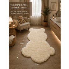 Wooly Life Peluş Halı Ayıcık 70X100 Çocuk Odası Kapı Önü Koridor Paspas