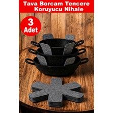 Wooly Life Tencere Tava Borcam Tabak Cam Koruyucu Çizdirmez Keçe 30X30 3 Adet