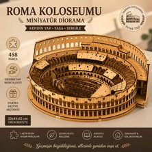 Algwood Roma Kolezyumu Minyatür Ahşap Maket | 3D Puzzle Dıy Kendin Yap | 458 Parça Hobi Seti