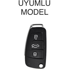 Autohan Keys A1 A3 A4 A5 A6 A7 Q3 Q5 Q7 Serisi Anahtar Koruma Kılıfı, Siyah-Altın