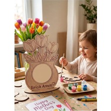 My Kids Room Adet Anneler Günü Ahşap Boyama Vazo Çerçeve