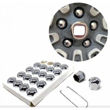 Bijon Kapağı Seti 20 Adet – Krom Jant Bijon Koruma Kapağı (17MM / 19MM) Oto Jant Somun Kapak Seti (Düz, 19MM)