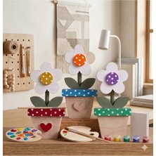 My Kids Room Boyanabilir Bahar Çiçekleri Saksısı Okul Anaokulu Kreş Aktivite Ektinlik Boyama 1 Ad