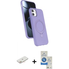 Marsilyan™- iPhone 11 Kılıf Iz Işık Koleksiyonu - Şeffaf Royal Nano Ekran Koruyucu + Renkli Kamera Lens Koruma Cam - Yl