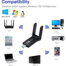 1300MBPS Adaptör Wifi Ağ Kartı Masaüstü Bilgisayar Pc ile Uyumlu Realtek Rtl 8812BU Usb3.0 Wifi Adaptör, 2.5g 5g 5.8g Adaptör, USB Wifi Alıcı USB 1.1,2.0,3.0 (AC1300)
