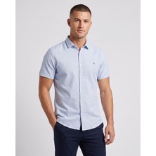 Cliento Pamuk Keten Armürlü Smart Casual Erkek Gömlek
