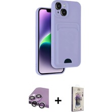 Marsilyan™- iPhone 14 Kılıf Vadi Çizgi Prime - Siyah Bilvis 3D Cam Ekran Koruyucu + Raze Metal Kamera Lens - Gs