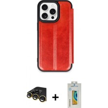 Marsilyan™- iPhone 14 Pro Kılıf Zirve Yansıma Serisi - Siyah Polymer Nano Ekran Koruyucu + Raze Metal Kamera Lens - Gd
