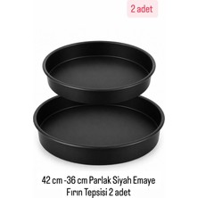 Becen House Emaye Kaplama Yuvarlak Sağlıklı Yapışma Yapmaz Fırın Tepsisi 36-42 CM 2 ADET