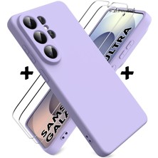 M.TK Moveteck Samsung Galaxy S26 Ultra Uyumlu Kılıf Kamera Korumalı Renkli Yumuşak Mat Silikon + 9h Ekran Koruyucu Cam Set 2in1