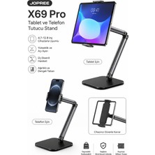 Jopree X69 Pro Tablet ve Telefon Tutucu Stand- 360’ Dönebilen Başlık- Çok Açılı Kullanım