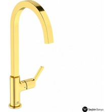 İdeal Standart GUSTO KUĞU EVİYE BAT.-BRUSHED GOLD-KARE BORU