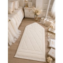 Dilex Ev Tekstili 1 cm Süngerli Ortopedik Lüks Kadife Seccade Diz Ağrıtmaz Namazlık Pamuk Tabanlı 70X120CM Beyaz Bej  Siyah