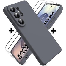 M.TK Moveteck Samsung Galaxy S26 Ultra Uyumlu Kılıf Kamera Korumalı Renkli Yumuşak Mat Silikon + 9h Ekran Koruyucu Cam Set 2in1