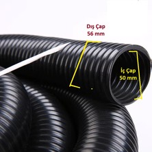 Srfn Ticaret Srfn Ticaret 50 mm Çaplı Ev-Ofis-Endüstriyel ve Ticari Süpürgeler Için Siyah Renk Hortum - (5 Metre)