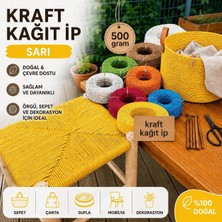 Mady Aksesuar Kraft Ip, Sarı Renk, Çanta Sepet Örgü Ipi,  3mm 500 Gram