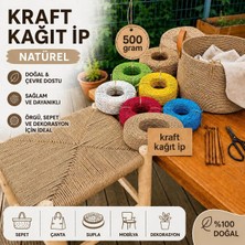 Mady Aksesuar Kraft Ip, Natural Doğal Renk, Çanta Sepet Örgü Ipi,  3mm 500 Gram