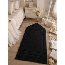 Dilex Ev Tekstili 1 cm Süngerli Ortopedik Lüks Kadife Seccade Diz Ağrıtmaz Namazlık Pamuk Tabanlı 70X120CM Beyaz Bej  Siyah