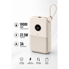 Raylax 10000MAH Powerbank 22.5W Hızlı Şarjlı Taşınabilir Şarj Cihazı Dahili Kablolu