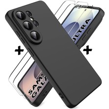 M.TK Moveteck Samsung Galaxy S26 Ultra Uyumlu Kılıf Kamera Korumalı Renkli Yumuşak Mat Silikon + 9h Ekran Koruyucu Cam Set 2in1