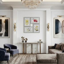 4'lü Modern Duvar Çerçeve Seti – 28.8 cm x 28.8 Cm, 10X15 cm Fotoğraf Uyumlu, Dekoratif Şık Tasarım (Gri)