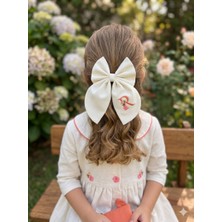 Hedera Handmade Ekru R Harf Nakışlıtoka